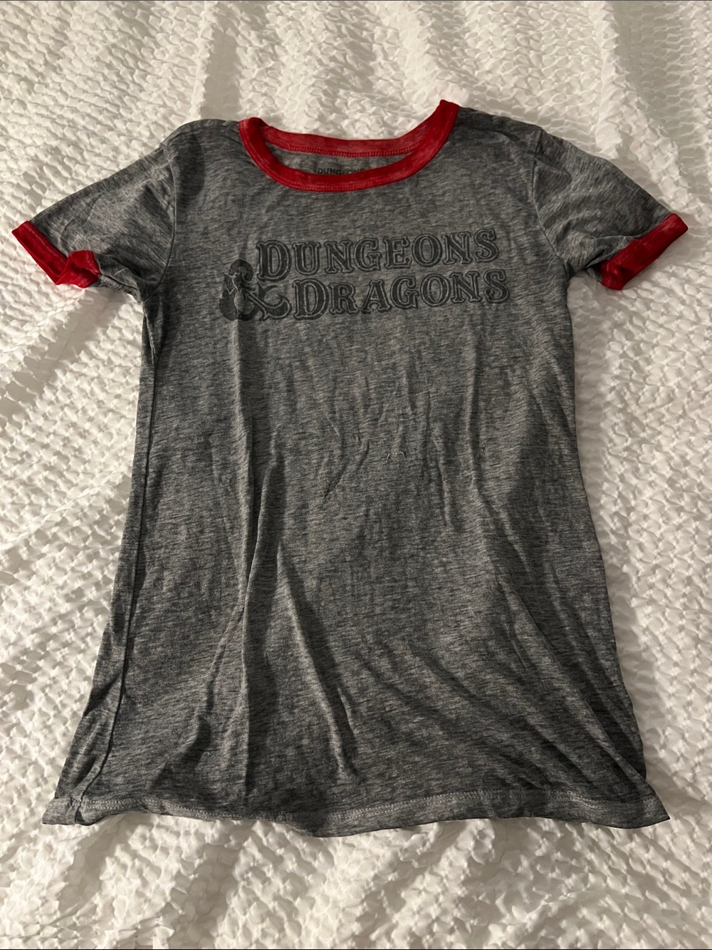 Dungeons & Dragons Gray Ringer Tee with Red Trim - Women's Short Sleeve